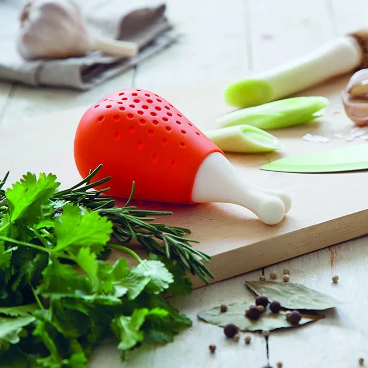 Creative Chicken Leg Silicone Seasoning Filter, Stew Soup, Spice Condiment Bag Filter, Soup Filter