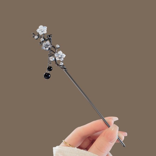 High-end New Chinese Flowers Tassel Hairpin Special-interest Design Retro