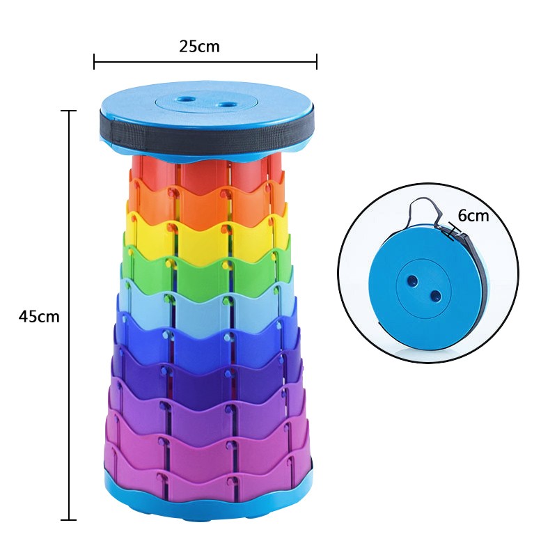 Folding Telescopic Stool Outdoor Portable Folding Chair, Travel, Fishing, and Queuing Stool