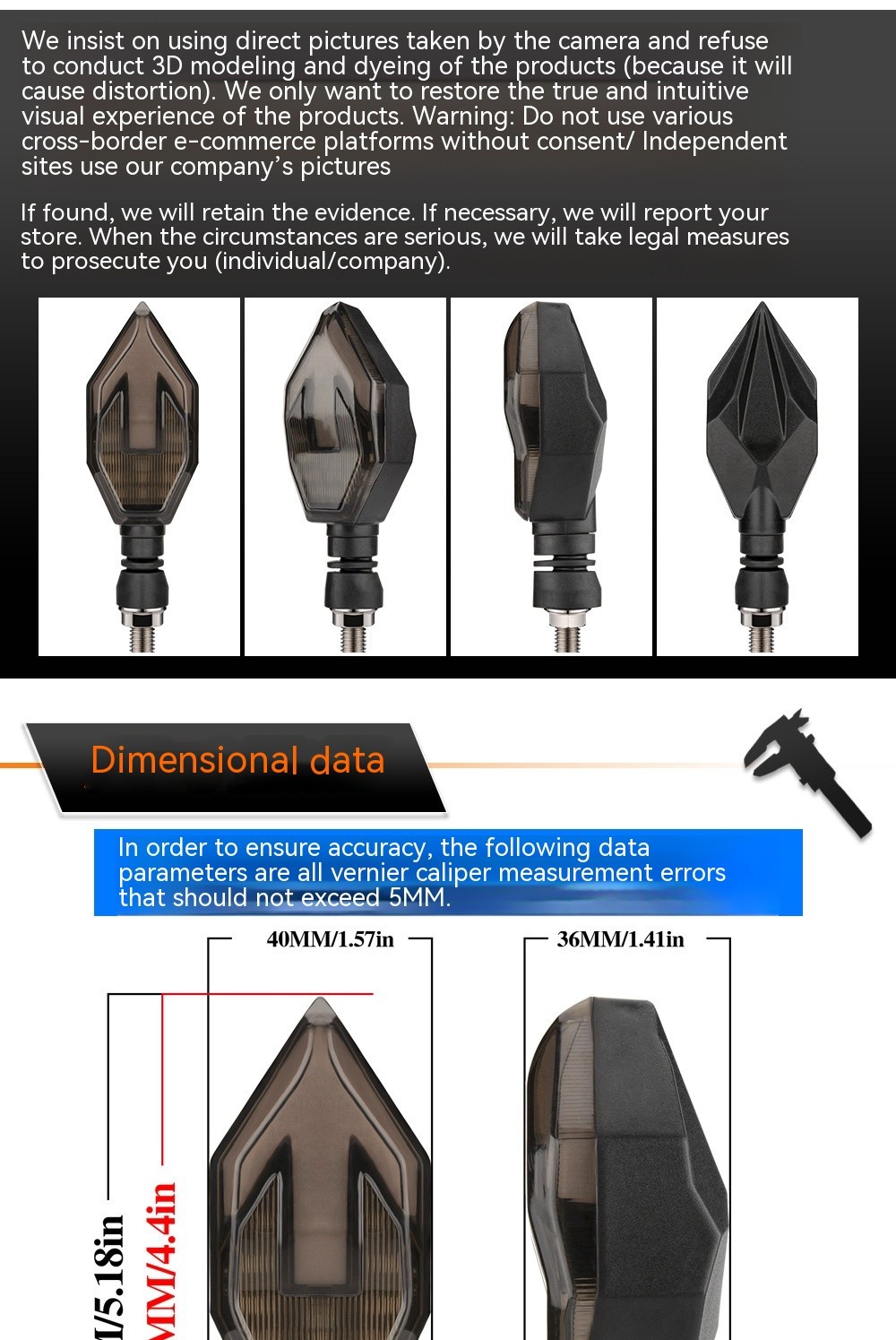 Motorcycle Arrow-shaped Light Guide Two-color LED Turn Signal Daytime Running Lamp
