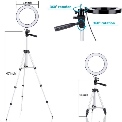 7.9 inch dimmable LED ring light strip