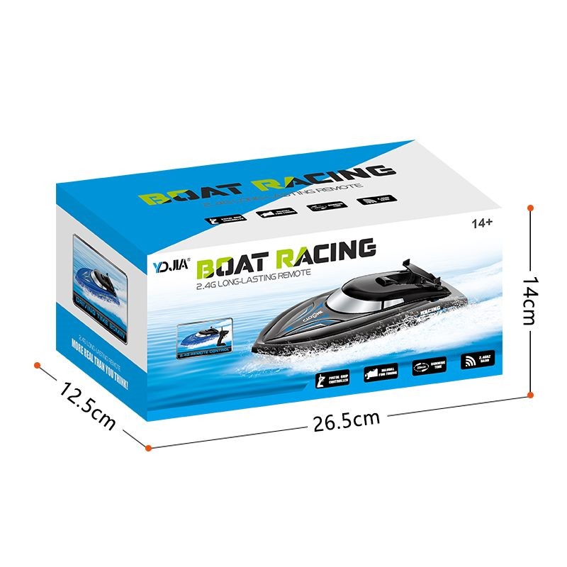 RC Boat, 2.4GB Long lasting Remote Boat, Rechargeable, Black