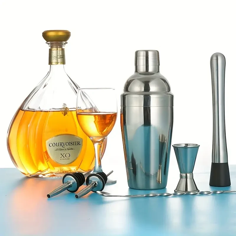 12-Piece Premium Cocktail Shaker Set With Bamboo Stand For Bartenders