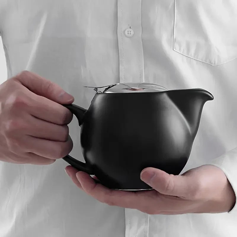 6 Colors 350ml Ceramic Teapot with Stainless Steel Lid & Extra-Fine Infuser