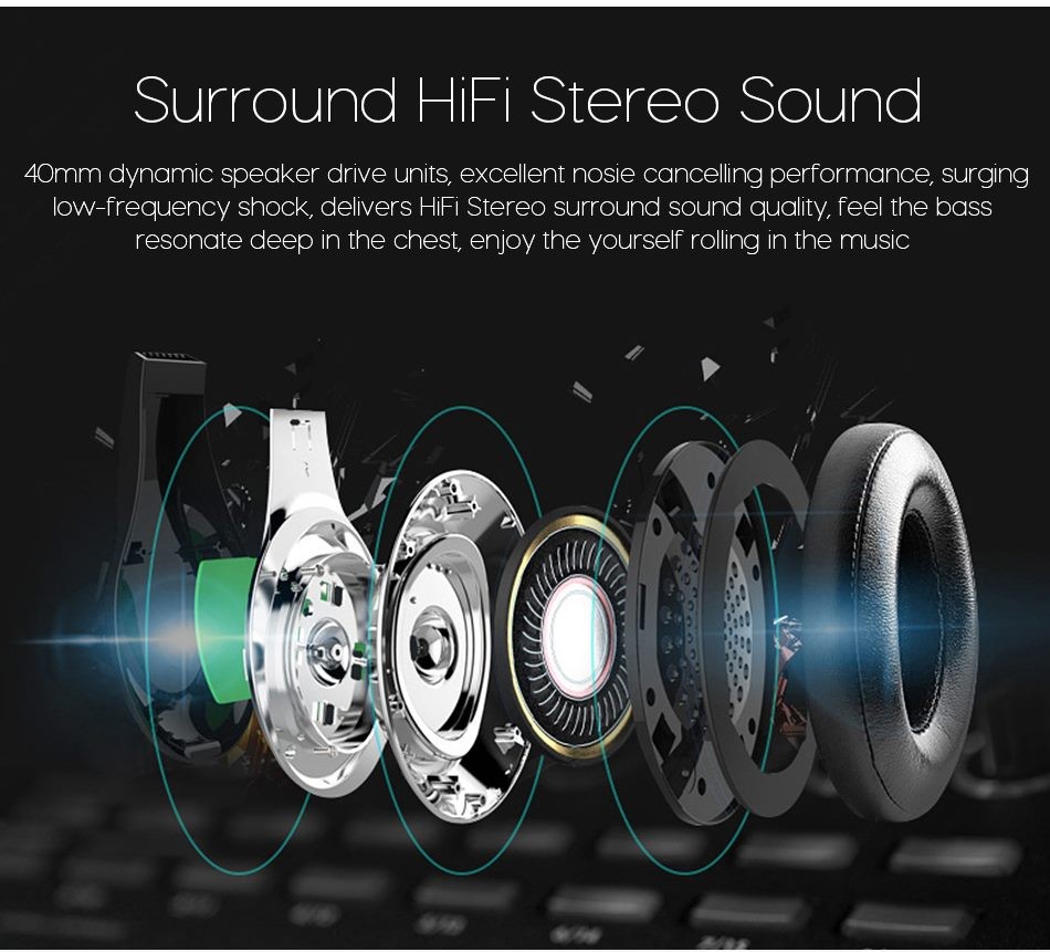 ZEALOT B20 HiFi Stereo Bluetooth Headphone Wireless Headset Super Bass Over Ear