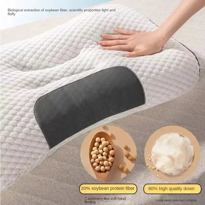 Honeycomb Massage Pillow Cervical Support, Antibacterial, Anti-Mite, Sleep Aid, Home Pillow Core