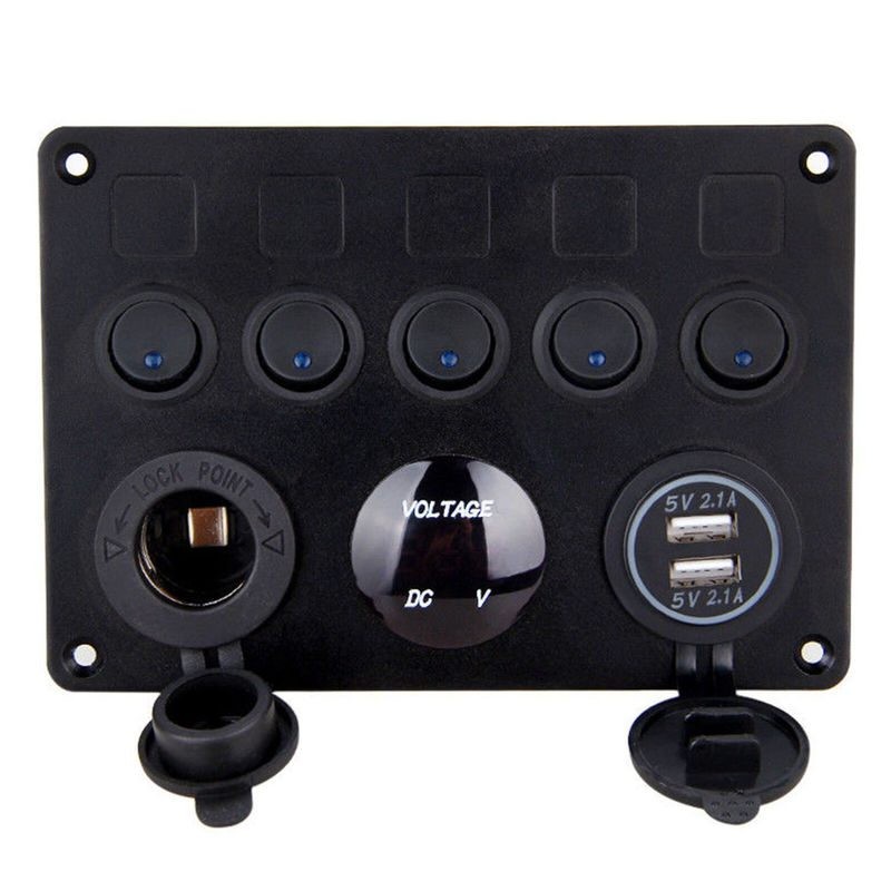 5 Gang ON-OFF Car Boat Switch Control Panel
