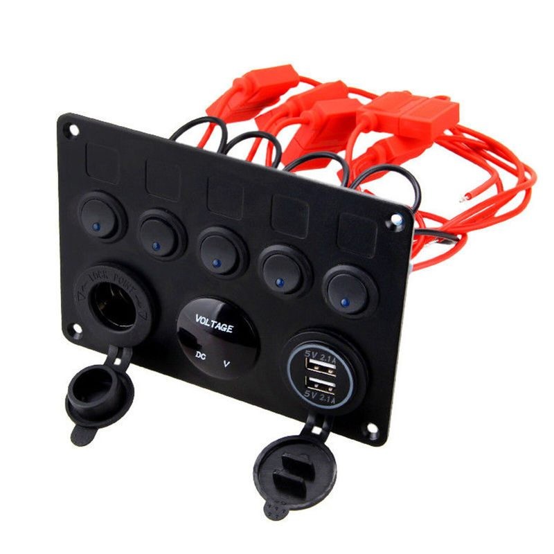 5 Gang ON-OFF Car Boat Switch Control Panel