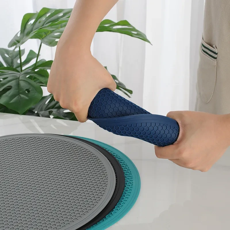 Large Silicone Honeycomb Pattern Round Heat Proof Mat Placemat Meal