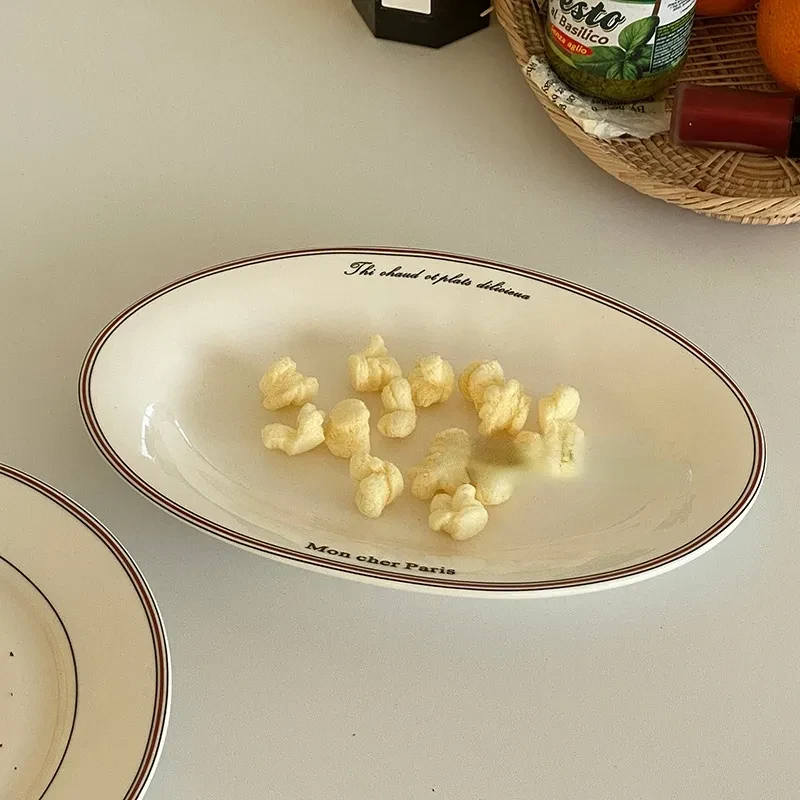 Nordic Korean Alphabet Dessert Western Ceramic Plate