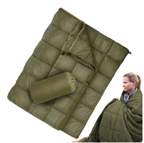 Outdoor Camping Down Blanket Portable Waterproof Hiking Wearable
