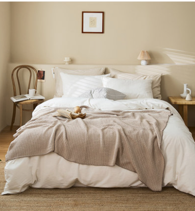 Noxesman Cotton Waffle Office Nap Knitted Blanket