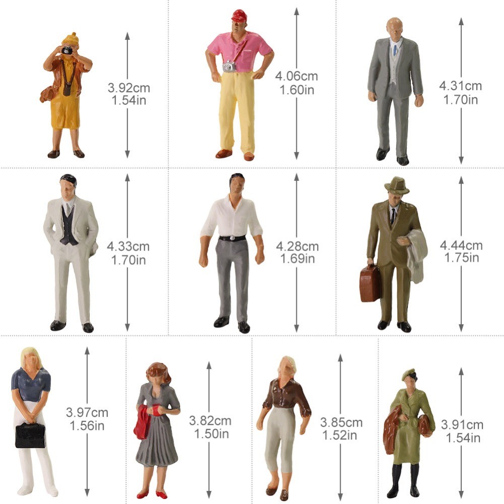 Evemodel 30pcs Different Poses Model Trains 1:43 O Scale