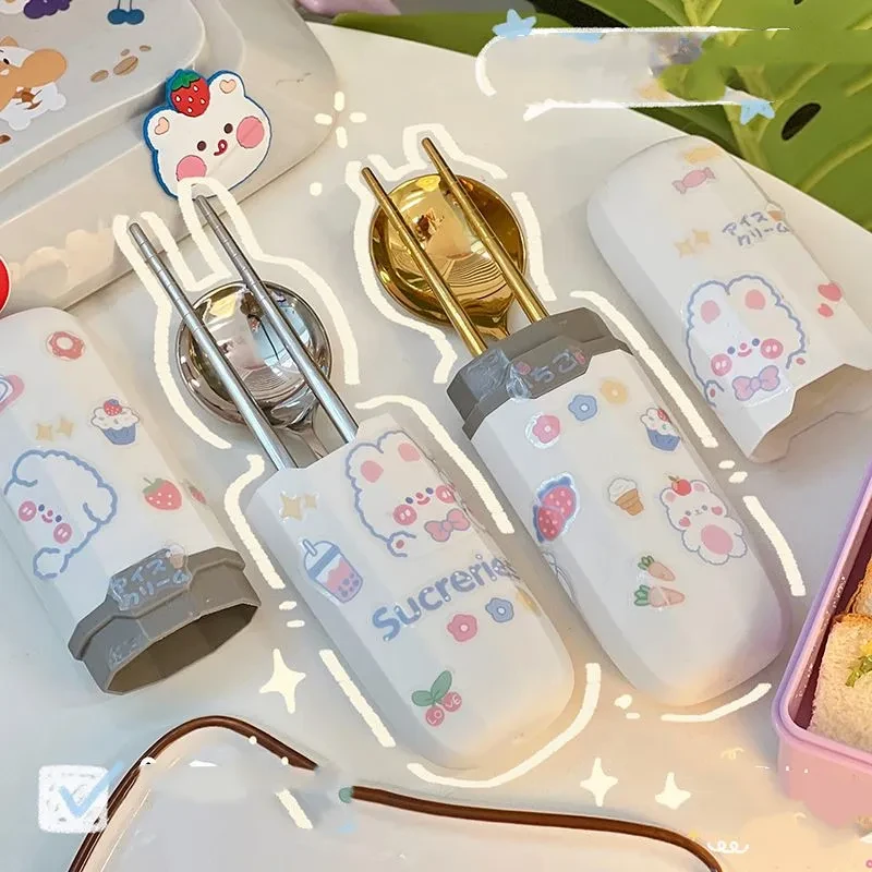 Net Celebrity Chopsticks Spoon Set Lunch Box
