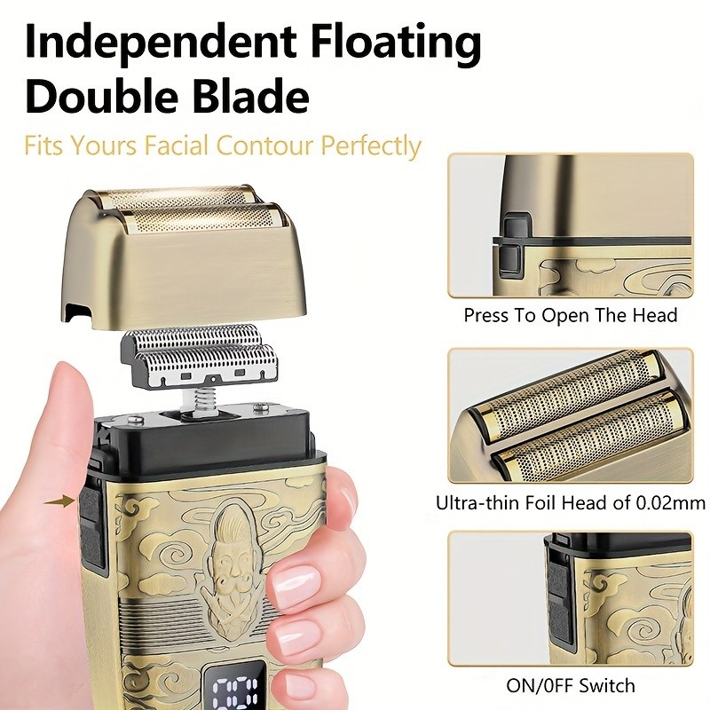 Hair Clippers For Man, T-Blade Trimmer, Nose Hair Trimmer, Hair Shaver Set, Clippers For Men Professional, Clippers For Hair Cutting, Electric Razor For Men, LCD Display (Bronze)