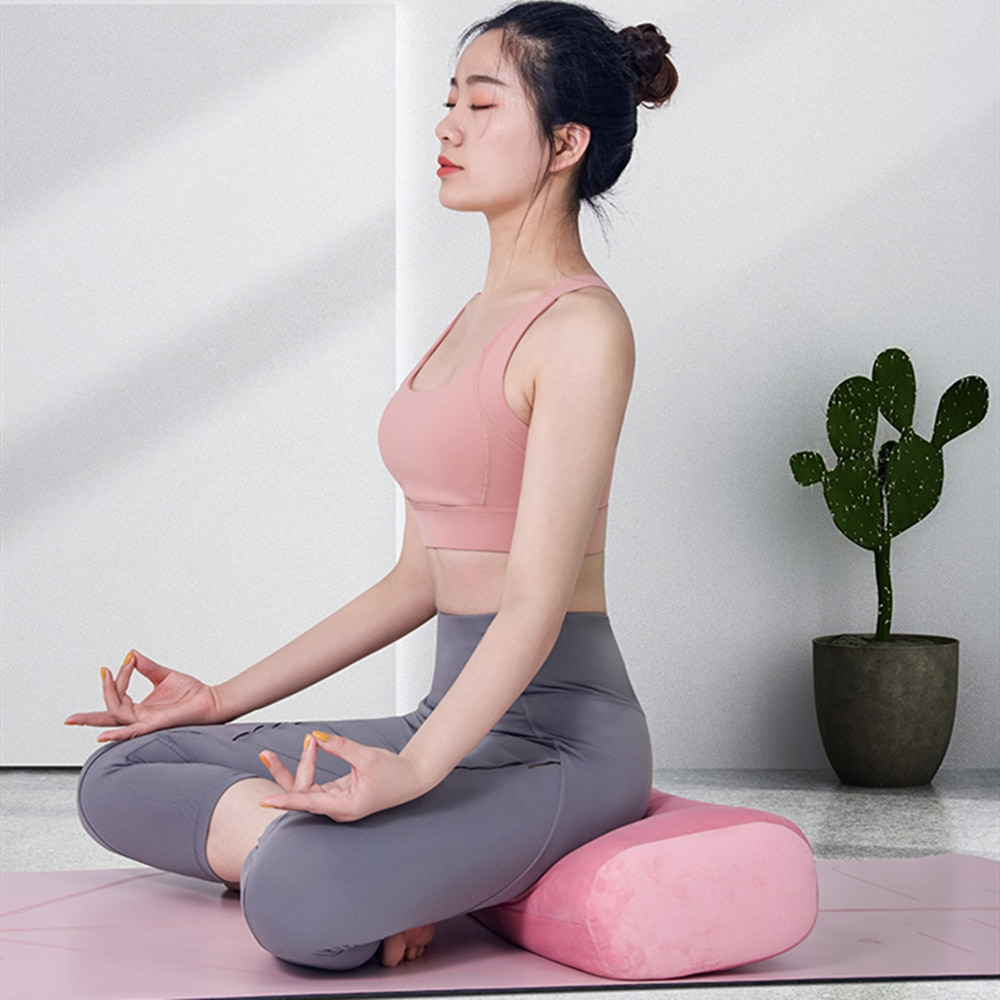 Yoga Bolster Pillow for Meditation and Support Rectangular Yoga Cushion from Machine Washable with Carry Handle