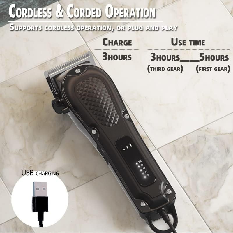 Electric Hair Clippers, Men's Hair Clippers, Home Haircutting Sets, Adjustable Hair Clippers, Cordless and Corded Hair Clippers, Rechargeable Beard Trimmer for Hair and Beard Trimming
