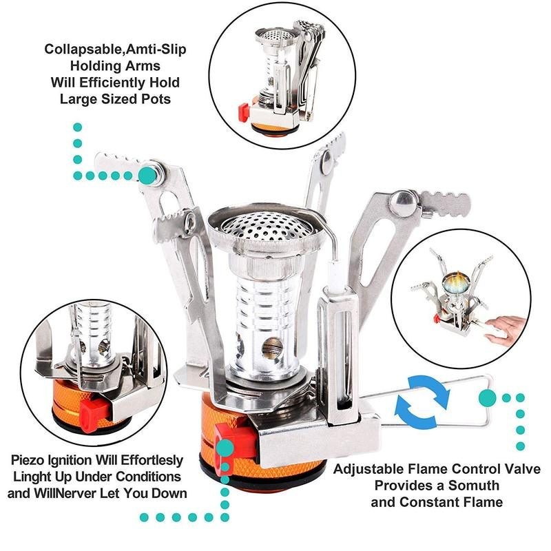 13pcs Camping Stove Set Cookware Picnic Bowl Pot Pan Gas
