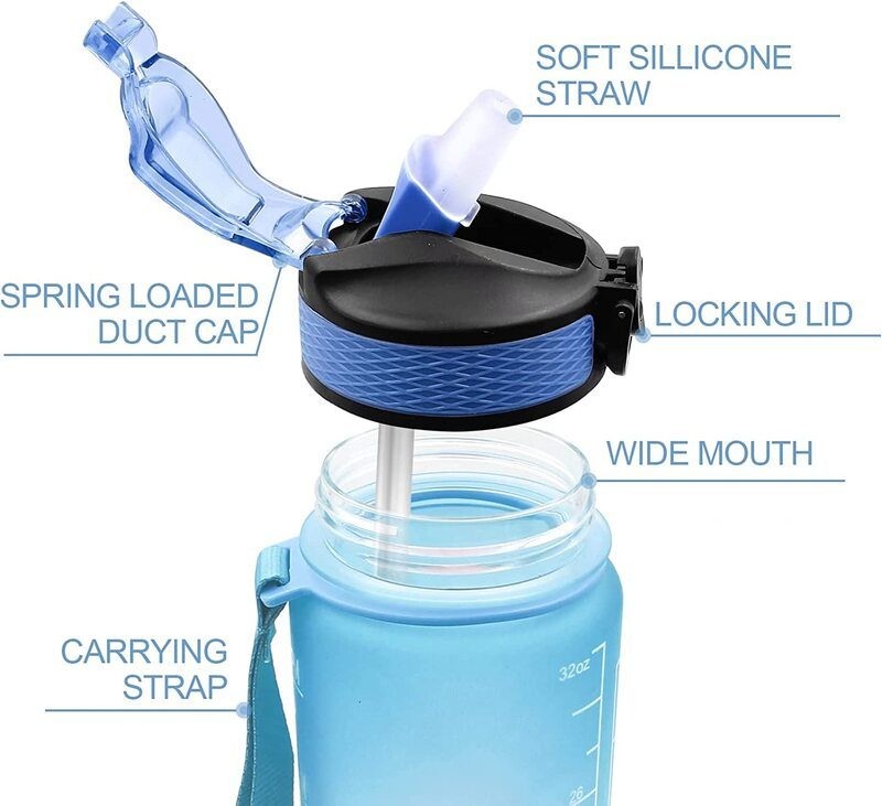 1L Water Bottle Gym Sports Drink Bottle