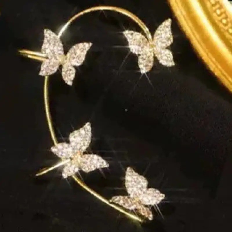 Fashion Butterfly Ear Clip and Ear Hook Jewelry