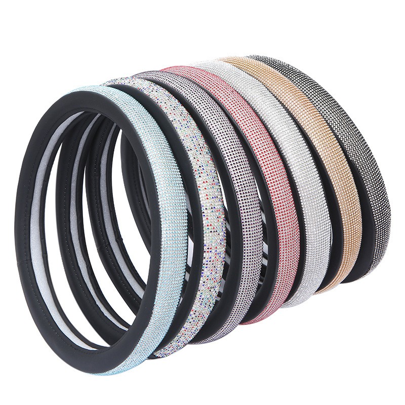 Womens Car Steering Wheel Cover Summer Rhinestone Car