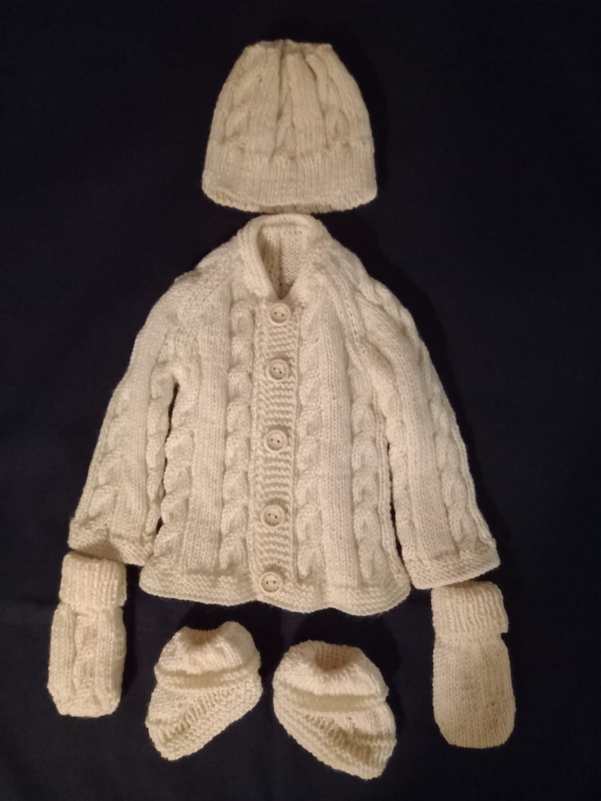 Baby Merino Cardigan | Cream | Multi-size