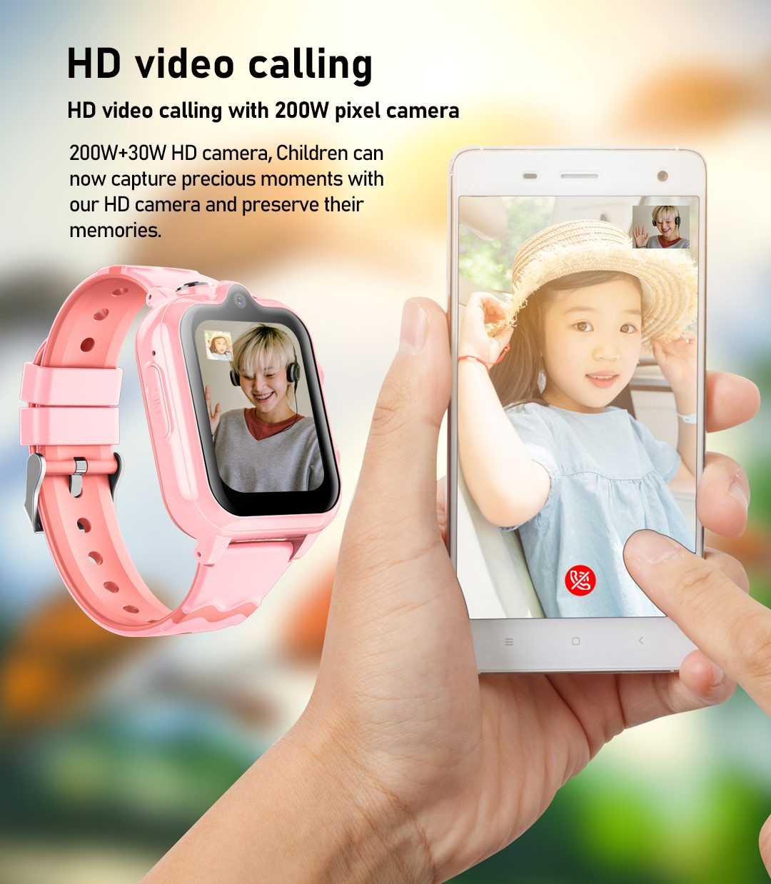 Kids Smart Watch, D35 Model, 4G Video call, IPX7 Water Proof, Black
