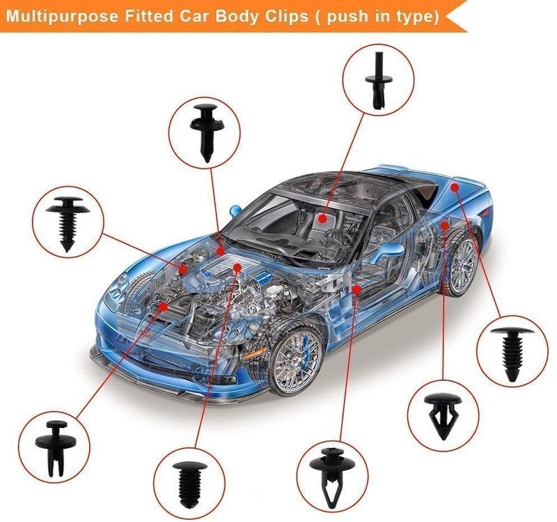 445pcs Car Push Retainer Clips Bumper Rivets Dash Removal Tools Kit