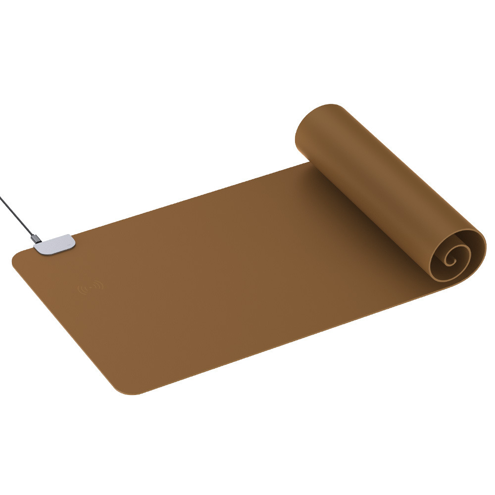 Wireless Fast Charging Large Leather Mouse Pad