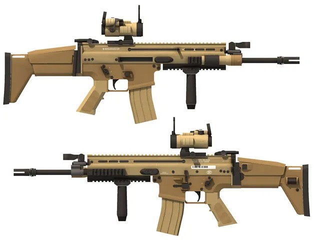 1:1 US FN SCAR-L Assault Sniper Rifle Pistol Submachine Shotgun Paper Model Kit
