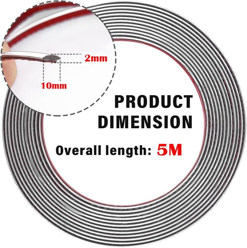 Car Chrome Styling Moulding Trim Strip 10mm x 5M