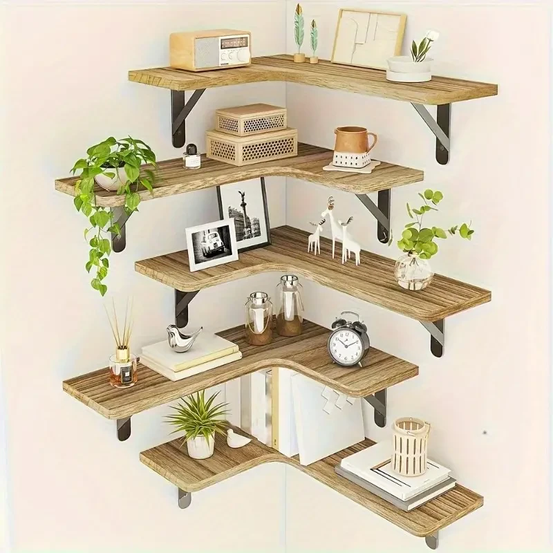 Rustic Wood Wall Shelves for Aesthetic Room Decor