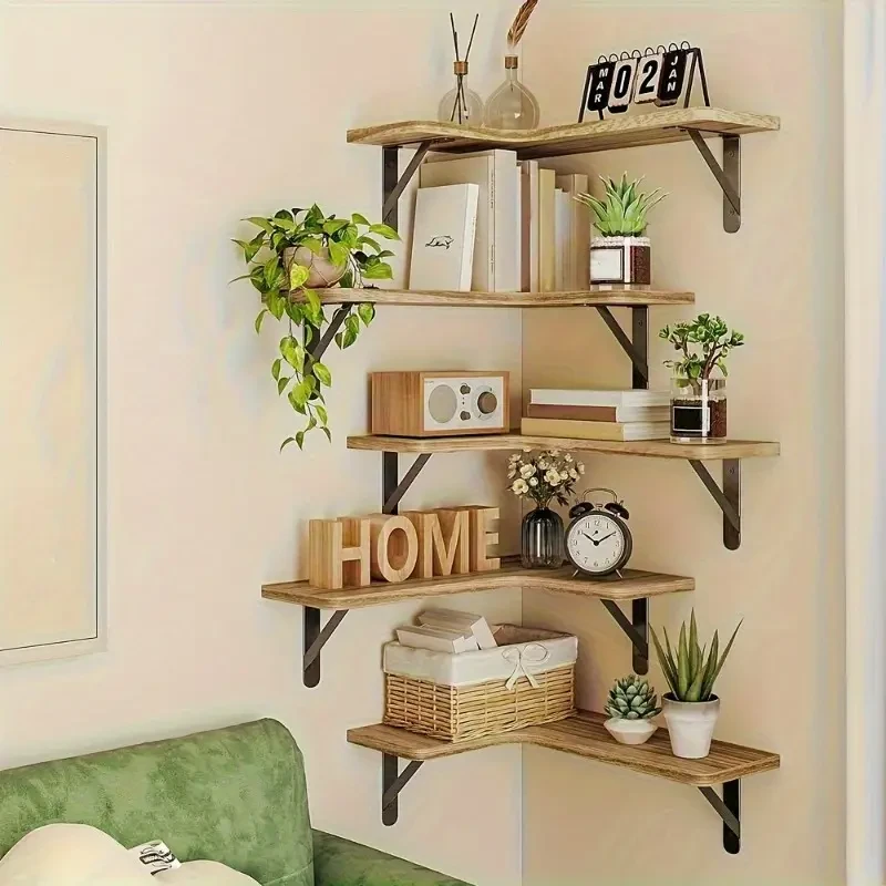 Rustic Wood Wall Shelves for Aesthetic Room Decor