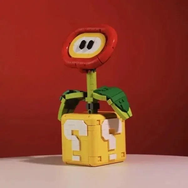 Piranha Plant Model Fits Flame Flower, Assembled Building Block Brick, Educational Toys