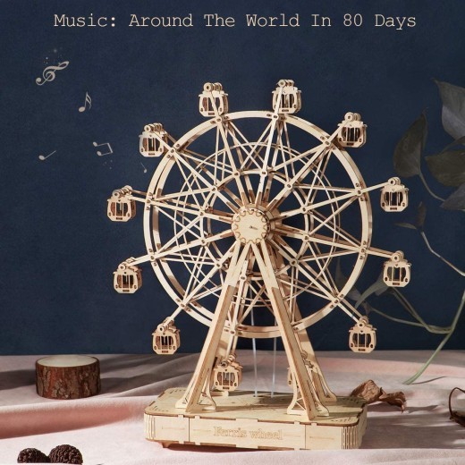 Rowood 3D Puzzles For Adults Model Kits For AdultsWooden Music BoxDIY Craft Kits For Adults Teen Boy Gifts On Birthday Christmas Ferris Wheel