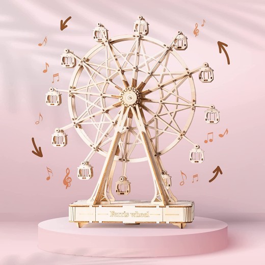 Rowood 3D Puzzles For Adults Model Kits For AdultsWooden Music BoxDIY Craft Kits For Adults Teen Boy Gifts On Birthday Christmas Ferris Wheel