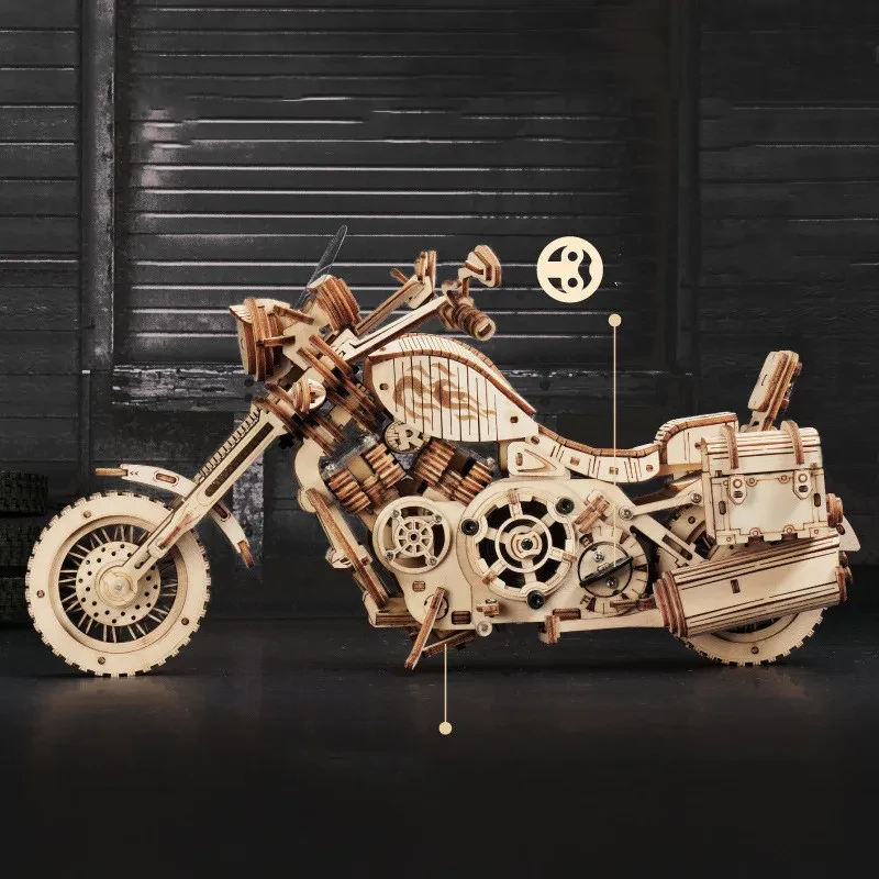 Cruise Motorcycle Manual Diy Wooden Assembly Model Decompression Toy