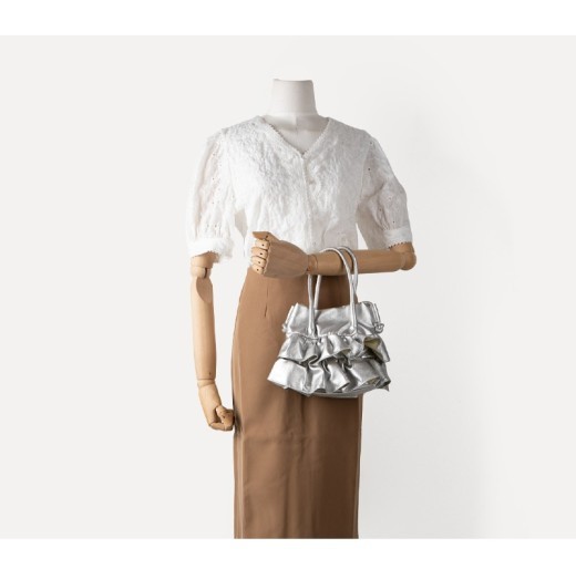 Bag Women's Pleated Ruffled Handbag Casual All-match Messenger Bag