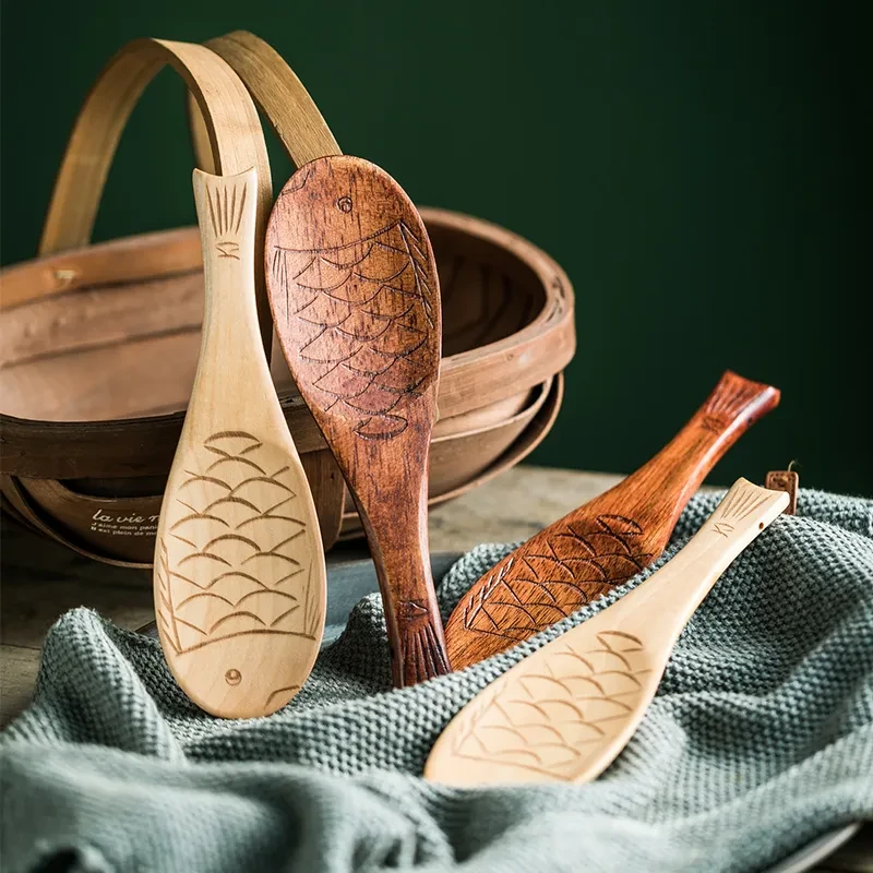 Non-stick Rice Dedicated Household Wooden Rice Spoon
