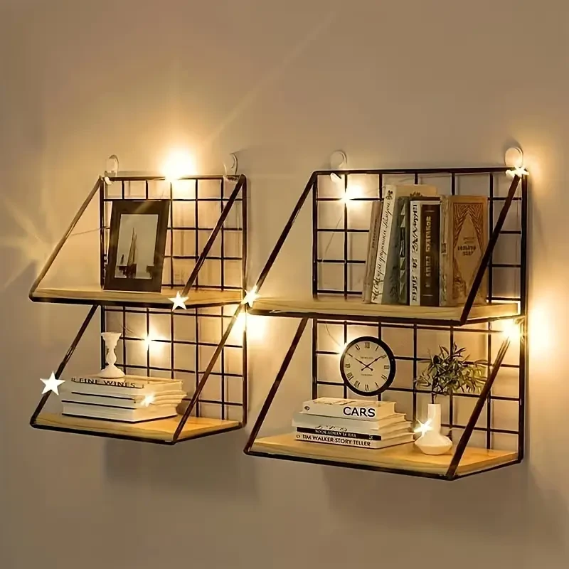 1pc Minimalist Punch-Free Metal Floating Shelf