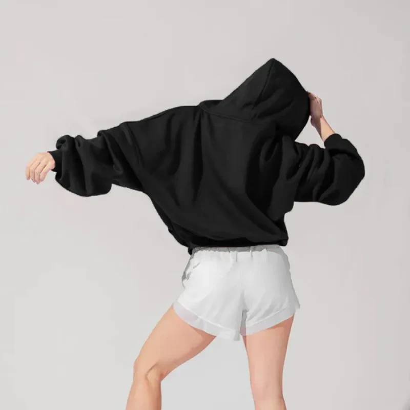 Zipper Hoodies Sports Jacket Loose Hooded Sweatshirt