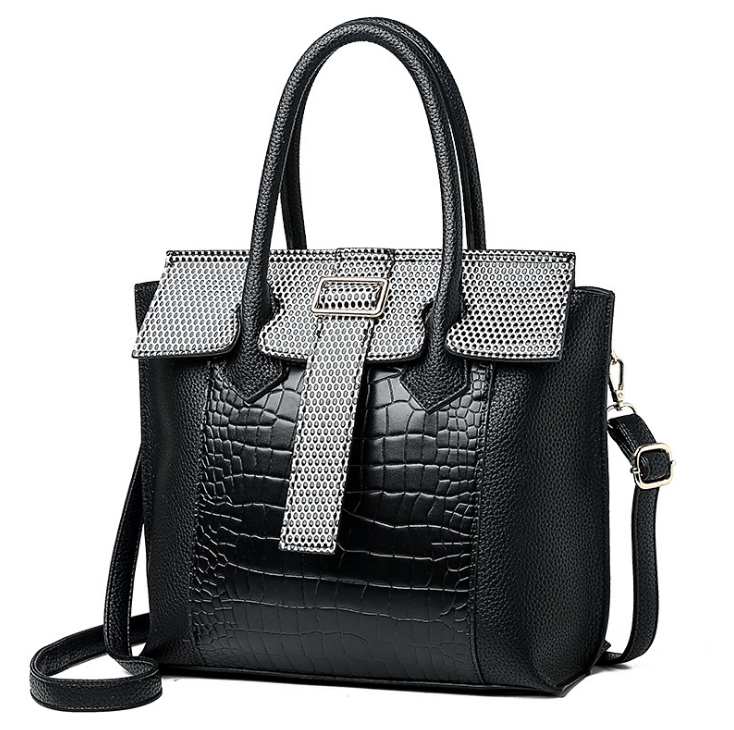 One Shoulder Diagonal Tote Bag Snake Print Women's Bag