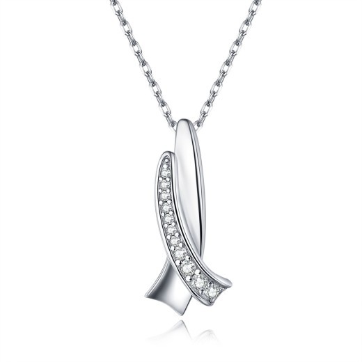 Bow Sterling Silver Necklace Simple Style European And American Style