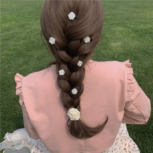 Sweet Cute Girl Autumn Rose Flower Hairpin