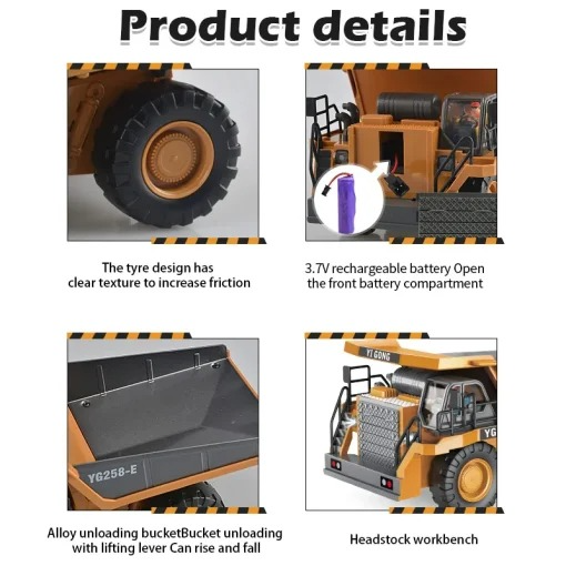 Alloy Engineering Vehicle Remote Control Dump Truck Children's Toy