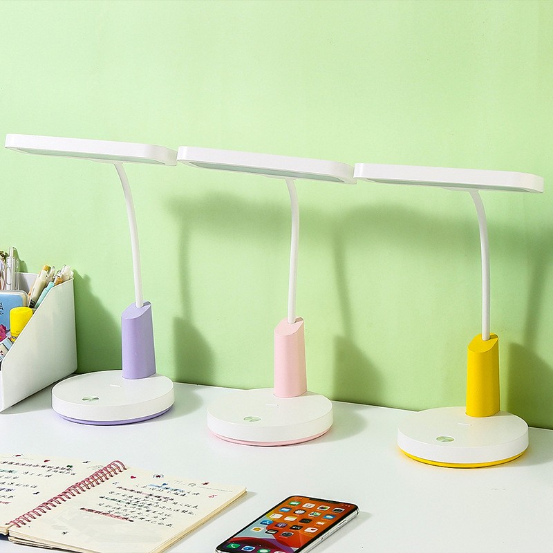 Simple LED Touch Table Lamp Three-color Electrodeless Dimming