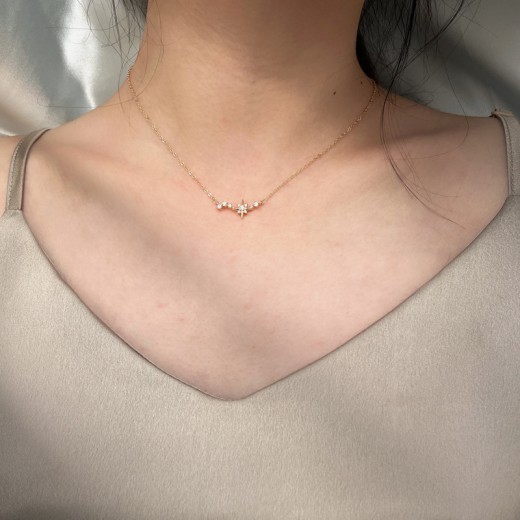 Liming Silver Sterling Silver Pendant 925 Silver Niche Design Rose Gold Star River Necklace