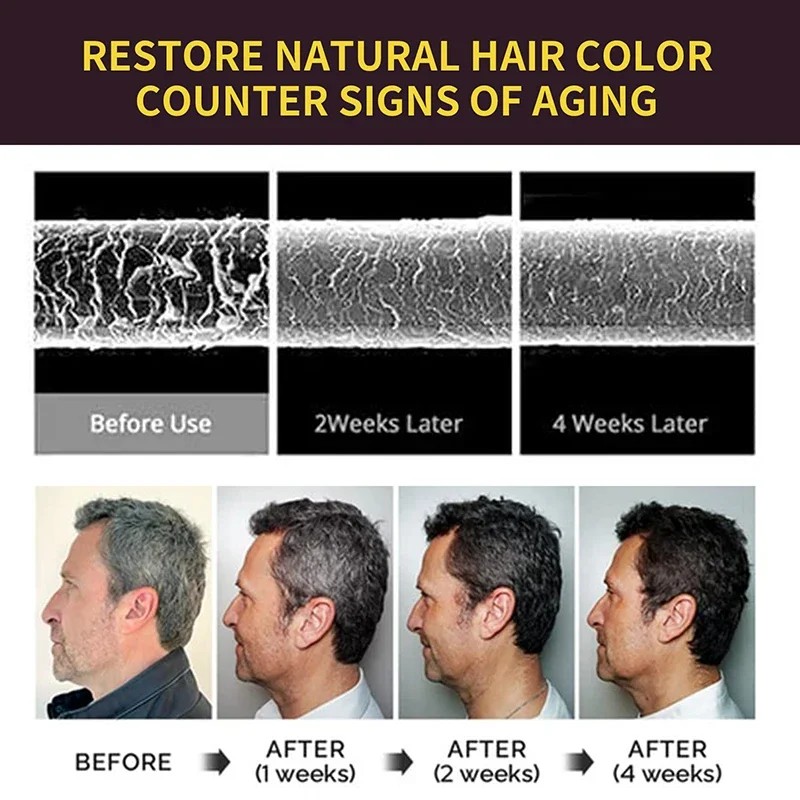 100ml Natural Herbal Hair Dye Shampoo - 3 in 1 Grey Coverage