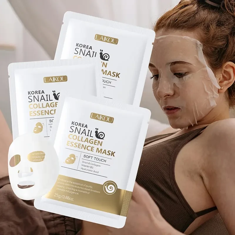 20pcs LAIGKU KOREA SNAIL COLLAGEN ESSENCE MASK - Deep Moisturizing & Nourishing