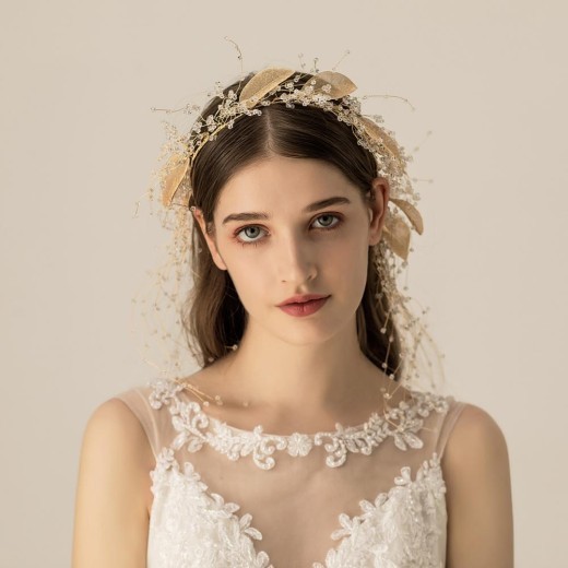 Headdress Heavy Industry Crystal Leaf Headband